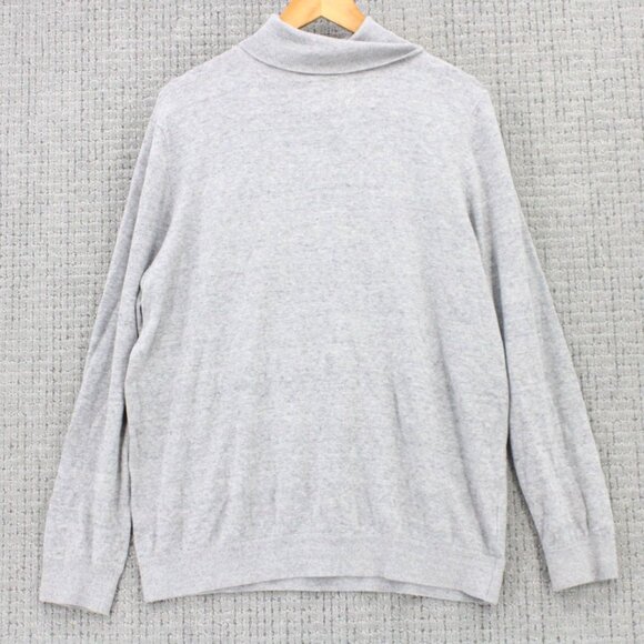 H&M Turtleneck Sweater Mens XL Gray Solid Casual Long Sleeve Lightweight - Picture 1 of 9